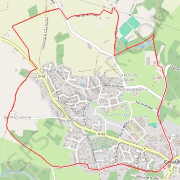 Itinéraire Le Bourg d'Orvault, distance, dénivelé, altitude, carte, profil, trace GPS