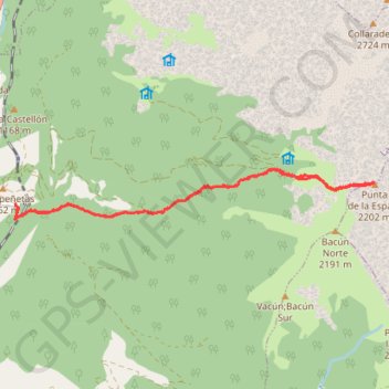 Itinéraire Punta Espata, distance, dénivelé, altitude, carte, profil, trace GPS