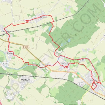Itinéraire Rando Lusigny sur barse, distance, dénivelé, altitude, carte, profil, trace GPS