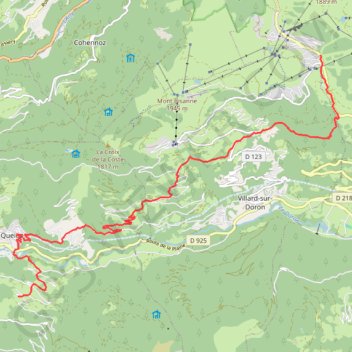 Itinéraire Les saisies - Molliesoulaz, distance, dénivelé, altitude, carte, profil, trace GPS