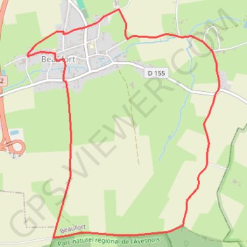 Itinéraire Circuit du chemin d'Avesnes - Beaufort, distance, dénivelé, altitude, carte, profil, trace GPS