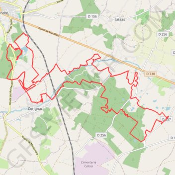 Itinéraire Montendre Corignac 39 kms, distance, dénivelé, altitude, carte, profil, trace GPS