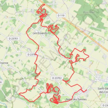Itinéraire NieulLesSaintes_41Km, distance, dénivelé, altitude, carte, profil, trace GPS