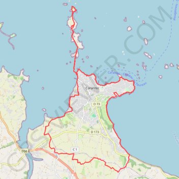 Itinéraire Tour de Carantec, distance, dénivelé, altitude, carte, profil, trace GPS