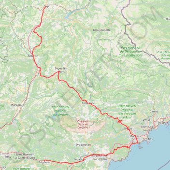 Itinéraire Route Napoléon J2 : Brignoles à Gap, distance, dénivelé, altitude, carte, profil, trace GPS