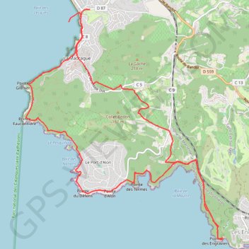 Itinéraire Littoral de la Madrague au vallon des Graviers, distance, dénivelé, altitude, carte, profil, trace GPS