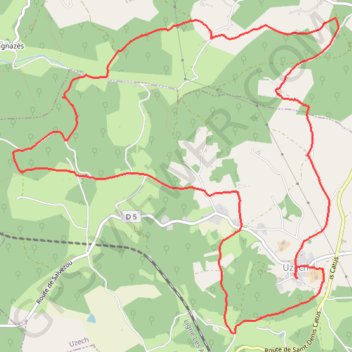 Itinéraire Uzech les Oules, distance, dénivelé, altitude, carte, profil, trace GPS