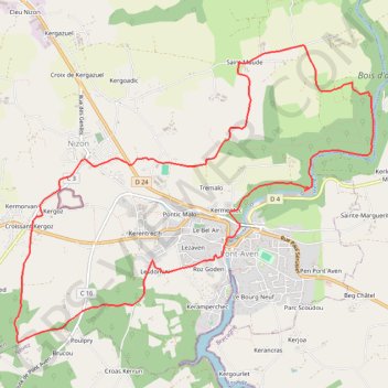 Itinéraire Le Bois d'amour - Nizon, distance, dénivelé, altitude, carte, profil, trace GPS