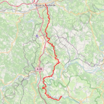 Itinéraire rocamadourbrive, distance, dénivelé, altitude, carte, profil, trace GPS