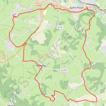 Itinéraire Les Orgues de Saint-Flour, distance, dénivelé, altitude, carte, profil, trace GPS