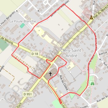 Itinéraire Balade dans Cléry - Cléry-Saint-André, distance, dénivelé, altitude, carte, profil, trace GPS