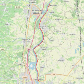 Itinéraire Chemin de Halage A+R 32 Km Départ Rond Point Pont Beauregard, distance, dénivelé, altitude, carte, profil, trace GPS