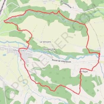 Itinéraire Meyssiez (38), distance, dénivelé, altitude, carte, profil, trace GPS