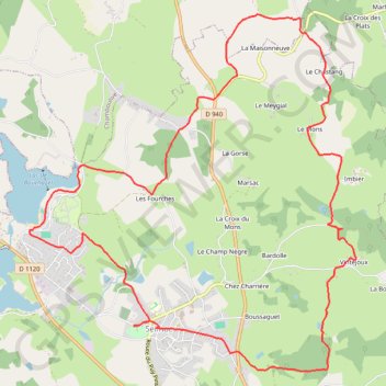 Itinéraire Au pied des Monédières, Seilhac, distance, dénivelé, altitude, carte, profil, trace GPS