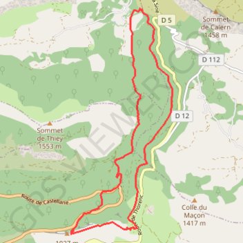 Itinéraire Vallon de Nans (Saint-Vallier de Thiey, Caussols), distance, dénivelé, altitude, carte, profil, trace GPS