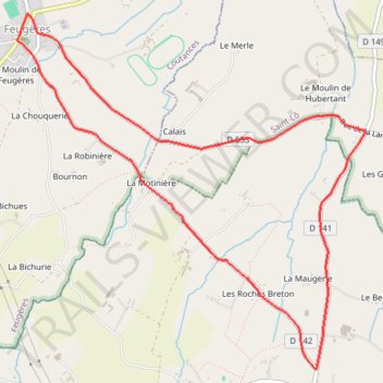 Itinéraire Feugères, distance, dénivelé, altitude, carte, profil, trace GPS