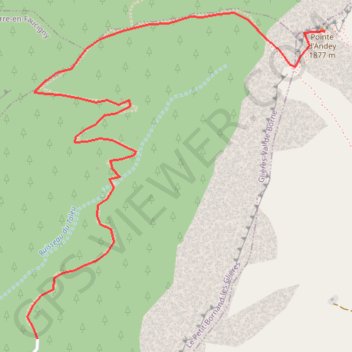 Itinéraire Pointe d'Andey, distance, dénivelé, altitude, carte, profil, trace GPS
