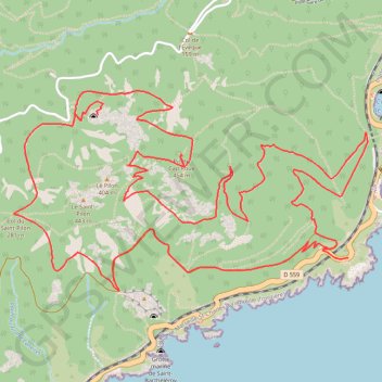 Itinéraire Pic du Cap Roux et Chapelle Saint-Honorat depuis l'Observatoire Barthelemy, distance, dénivelé, altitude, carte, profil, trace GPS