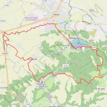 Itinéraire Circuit autour de Revel, distance, dénivelé, altitude, carte, profil, trace GPS