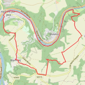 Itinéraire HASTIERE-Vélo-C4 Le grand Blaimont, distance, dénivelé, altitude, carte, profil, trace GPS