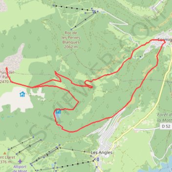 Itinéraire Puig del Pam : Combe E depuis Formiguères, distance, dénivelé, altitude, carte, profil, trace GPS