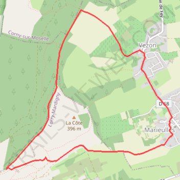 Itinéraire Vezon, distance, dénivelé, altitude, carte, profil, trace GPS