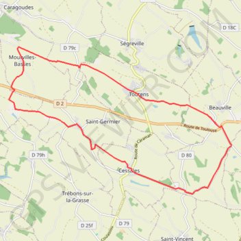 Itinéraire De Toutens à Cessales, distance, dénivelé, altitude, carte, profil, trace GPS