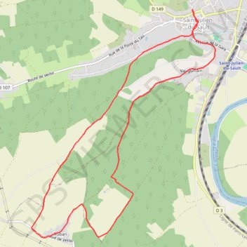Itinéraire Saint Julien du Sault 2, distance, dénivelé, altitude, carte, profil, trace GPS