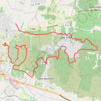 Itinéraire Autour d'Uzes Saint Siffret, distance, dénivelé, altitude, carte, profil, trace GPS