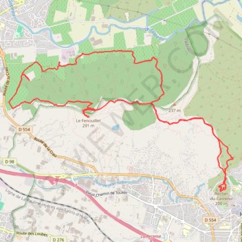 Itinéraire Hyéres le vieux château par le fenouillet, distance, dénivelé, altitude, carte, profil, trace GPS