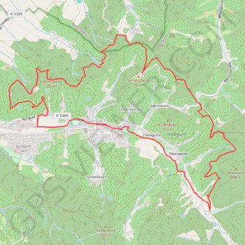 Itinéraire Genießerpfad - Premiumwanderweg Durbacher Weinpanorama, distance, dénivelé, altitude, carte, profil, trace GPS
