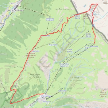 Itinéraire rando a pied Posettes le tour, distance, dénivelé, altitude, carte, profil, trace GPS