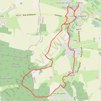 Itinéraire Trail de la Biesmoise 9k, distance, dénivelé, altitude, carte, profil, trace GPS
