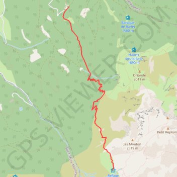 Itinéraire Refuge Jean Collet, distance, dénivelé, altitude, carte, profil, trace GPS