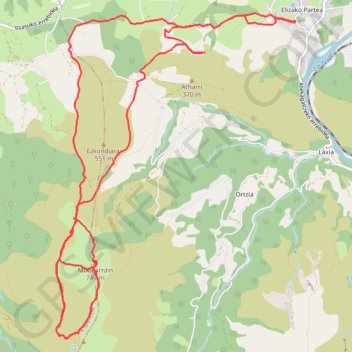 Itinéraire Mondarrain depuis Itxassou, distance, dénivelé, altitude, carte, profil, trace GPS