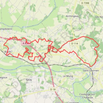 Itinéraire Bords 40kms, distance, dénivelé, altitude, carte, profil, trace GPS