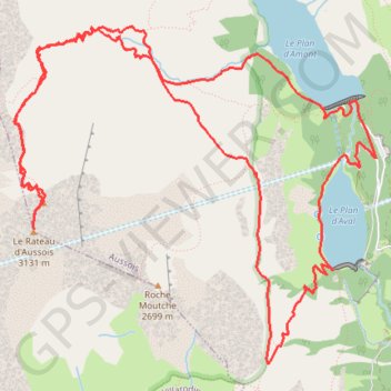 Itinéraire Le Rateau d'Aussois, distance, dénivelé, altitude, carte, profil, trace GPS