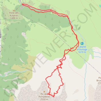 Itinéraire Pichaderes, distance, dénivelé, altitude, carte, profil, trace GPS