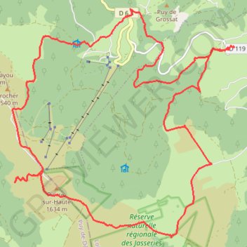 Itinéraire Les Champas Pierre-sur-Haute, distance, dénivelé, altitude, carte, profil, trace GPS