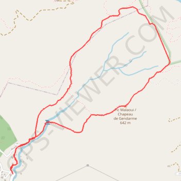 Itinéraire Pic malaoui avec raccourci, distance, dénivelé, altitude, carte, profil, trace GPS