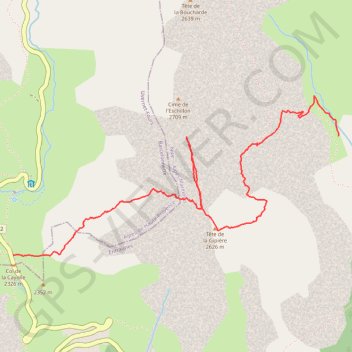 Itinéraire Col de la Cayolle - Tête de la Gipière - Vallon de la Lombarde, distance, dénivelé, altitude, carte, profil, trace GPS