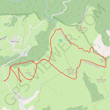 Itinéraire Côte Belle depuis le col de l'Holme (Sainte Luce), distance, dénivelé, altitude, carte, profil, trace GPS