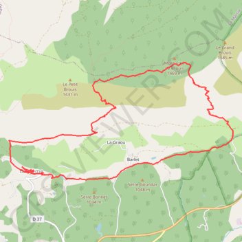 Itinéraire Tour du Brouis depuis Bargème, distance, dénivelé, altitude, carte, profil, trace GPS