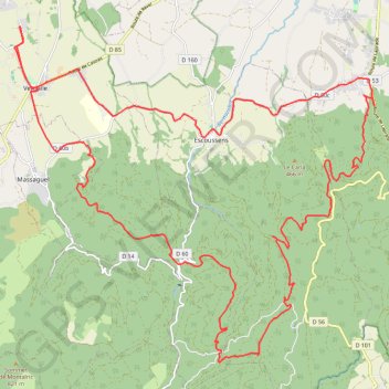 Itinéraire Les 5 chemins, distance, dénivelé, altitude, carte, profil, trace GPS
