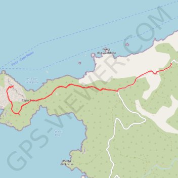 Itinéraire Capo Rosso, distance, dénivelé, altitude, carte, profil, trace GPS
