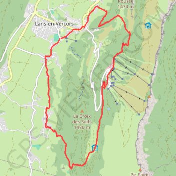 Itinéraire Lans en vercors -belvedere - ramée - lans, distance, dénivelé, altitude, carte, profil, trace GPS