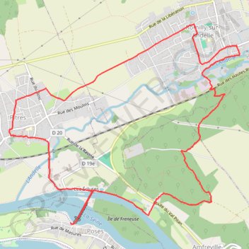 Itinéraire Pitres - Romilly-sur-Andelle, distance, dénivelé, altitude, carte, profil, trace GPS