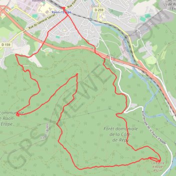 Itinéraire Raon-l'Etape - Roches-inclinées, distance, dénivelé, altitude, carte, profil, trace GPS