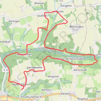 Itinéraire Rando Cleden Cap Sizun, distance, dénivelé, altitude, carte, profil, trace GPS