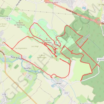 Itinéraire Rebreuve-Ranchicourt, distance, dénivelé, altitude, carte, profil, trace GPS